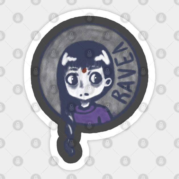 Raven Wednesday Vibes Sticker by moonehrules